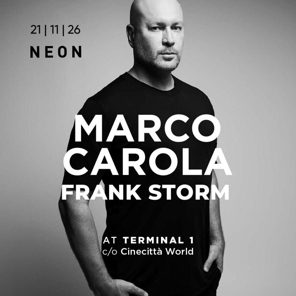 marco carola 21 novembre 2026 cinecitta
